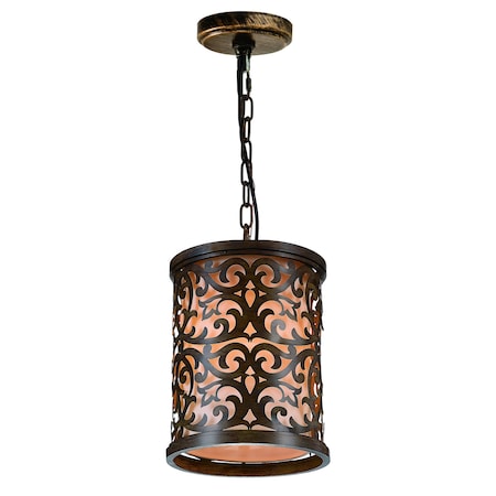 Cwi Lighting Nicole 1 Light Drum Shade Mini Pendant With Brushed Chocolate Finish 9807P9-1-116